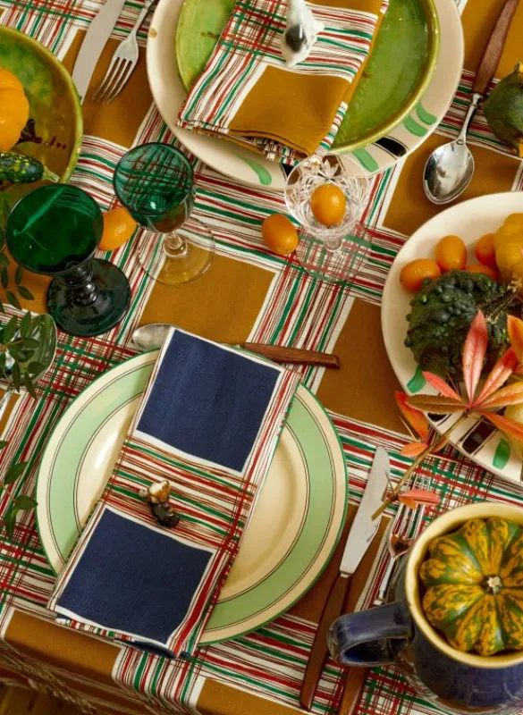 Discount Napkin Set - Navy Checks Dining