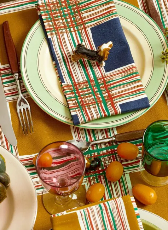 Discount Napkin Set - Navy Checks Dining