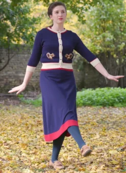 Sale Otti 2-Piece - Navy Rocket Knitted Top and Skirt Women Knitwear