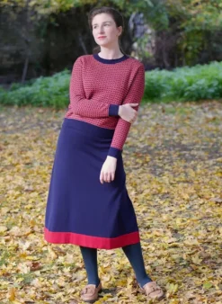 Sale Otti 2-Piece - Navy Rocket Knitted Top and Skirt Women Knitwear