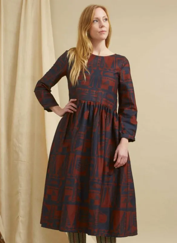 Outlet Philippa - Red/Navy Greenhouse Dress Women Dresses