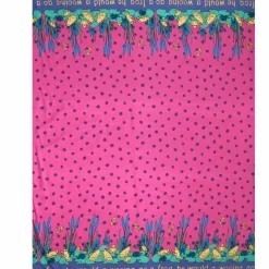 Fashion Pink Frog Lily Print Fabric - Cotton Fabric By The Metre | Vintage Children's Fabric