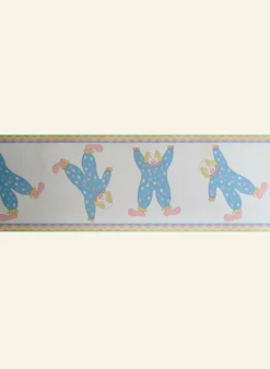 Hot Poppy - Clown (Pastel) - Wallpaper Border - 10m Kids Children's Homeware