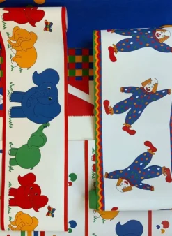 Store Poppy - Elephants (Primary) - Wallpaper Border - 10m Kids Children's Homeware | Baby