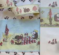 Sale Poppy - Large Mole and Hedgehog - Wallpaper Border - 10m Kids Children's Homeware | Baby