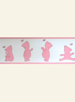 Store Poppy - Wallpaper Border - 10m - Pink Bears Kids Children's Homeware