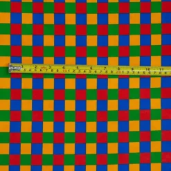 Best Primary check print Fabric - Cotton Fabric By The Metre | Vintage Children's Fabric