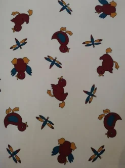 Store Remnant - 100cm - Cream Puddle Ducks Fabric - Cotton Twill Fabric Remnants