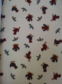 Cheap Remnant - 140cm - Cream Puddle Ducks Fabric - Cotton Twill Fabric Remnants