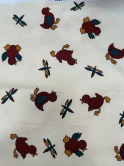 Cheap Remnant - 140cm - Cream Puddle Ducks Fabric - Cotton Twill Fabric Remnants