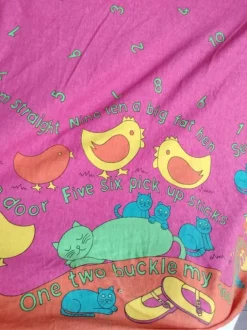 Clearance Remnant - 2.5m - Pink Buckle My Shoe - Cotton Jersey Fabric Remnants