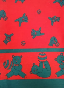 Cheap Remnant - 1m - Red/Green Teddy Fabric - Cotton Twill Fabric Remnants