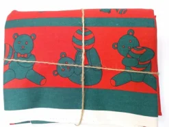 Cheap Remnant - 1m - Red/Green Teddy Fabric - Cotton Twill Fabric Remnants