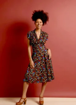 Fashion Rita - Black Buttons Dress Women Dresses