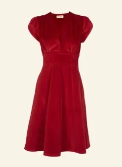 Flash Sale Rita - Claret Velvet Dress Women Dresses