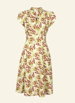 New Rita - Cream Damson Dress Women Dresses