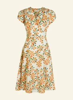 Fashion Rita - Ivory Spirals Dress Women Dresses
