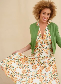 Fashion Rita - Ivory Spirals Dress Women Dresses