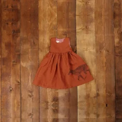 New Rosie Children's Dress - Rust Fox | Linen Kids Children's Dresses