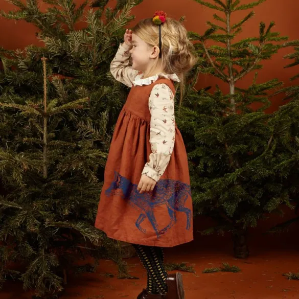 New Rosie Children's Dress - Rust Fox | Linen Kids Children's Dresses