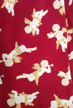 Best Sale Ruby Red Cherubs Fabric - 100% Cotton Jersey Fabric By The Metre