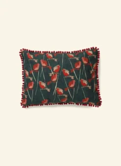 Fashion Small Cushion Cover - Forest Green Robin Cushion Covers