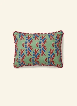 Fashion Small Cushion Cover - Green Nouveau Plum Cushion Covers