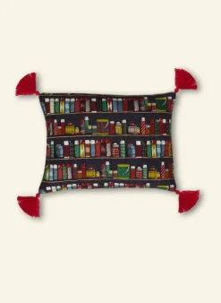 Shop Small Cushion Cover - Navy Thermos Flasks Cushion Covers