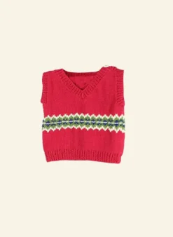 Best Tank Top - Red Zig Zag Kids Children's Knitwear