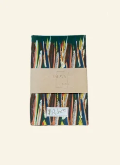 Hot Tea Towel - Green Mid-Century Feather Women Made From Leftover Fabric