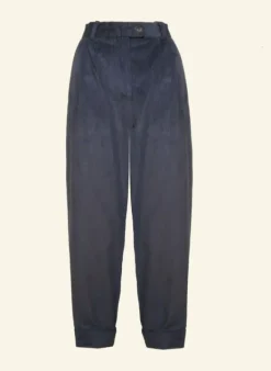 Cheap Thelma Trousers - Navy Corduroy Women Trousers