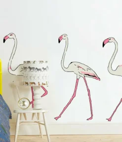 Online Three Flamingos Wall Sticker Kids Children's Homeware