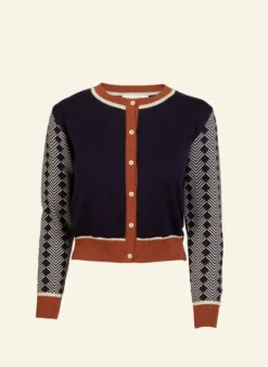 Cheap Vera - Large Navy Fox Cardigan Women Knitwear