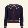 Sale Vera Embroidered Cardigan - Navy Bugs Women Knitwear