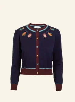 Sale Vera Embroidered Cardigan - Navy Bugs Women Knitwear