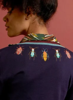 Sale Vera Embroidered Cardigan - Navy Bugs Women Knitwear