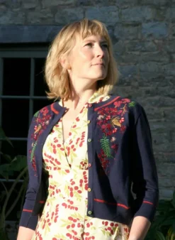 Flash Sale Vera Embroidered Cardigan - Navy Berries Women Knitwear