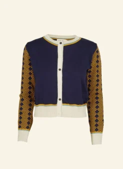 Hot Vera Embroidered Cardigan - Navy Flying Eagle Women Knitwear