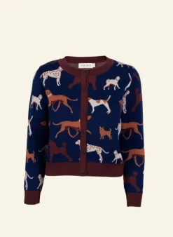 Shop Vera Jacquard Cardigan - Navy Woof Women Knitwear