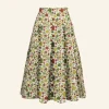 Store Veronica - Multi Autumn Leaves Skirt - 100% Tencel Women Skirts