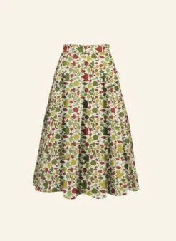 Store Veronica - Multi Autumn Leaves Skirt - 100% Tencel Women Skirts