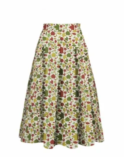 Store Veronica - Multi Autumn Leaves Skirt - 100% Tencel Women Skirts