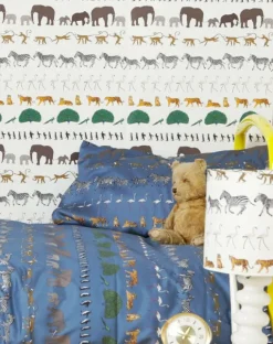 Cheap Wallpaper - Ivory Walking Zoo Kids Children's Homeware