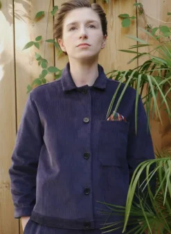 Sale Walter Jacket - Navy Corduroy Women Coats & Jackets