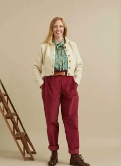 Fashion Wilma - Cherry Corduroy Trousers Women Trousers
